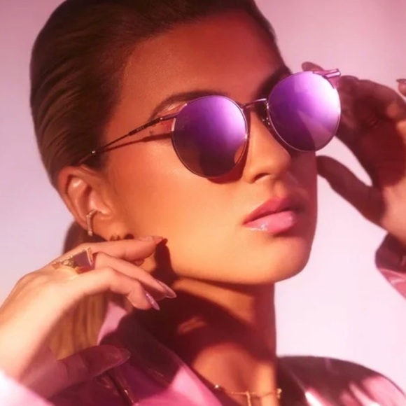 DIFF Shine On Sunglasses Rose Gold Frame Cherry Blossom Mirror Lens NEW main image 5
